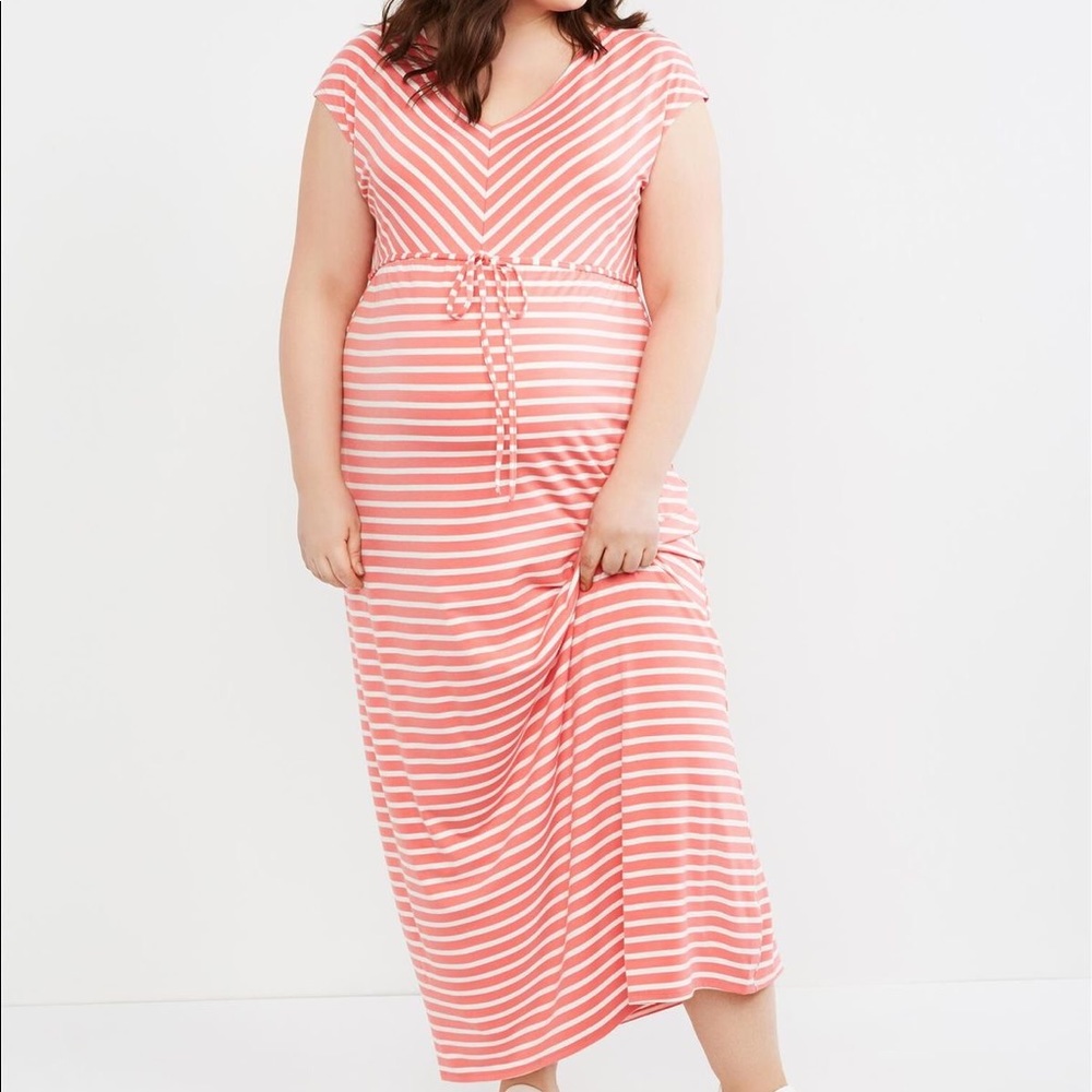 Gorgeous Coral Stripe Maxi Dress